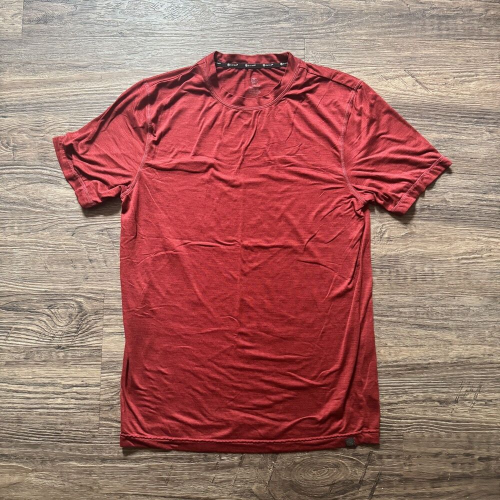 Gaiam Mens Activewear Tee Heathered Red Athletic T-Shirt Short Sleeve Mens small